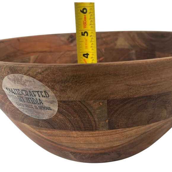 Dash of That boho Acacia wood 12” deep serving bowl - Picture 11 of 13